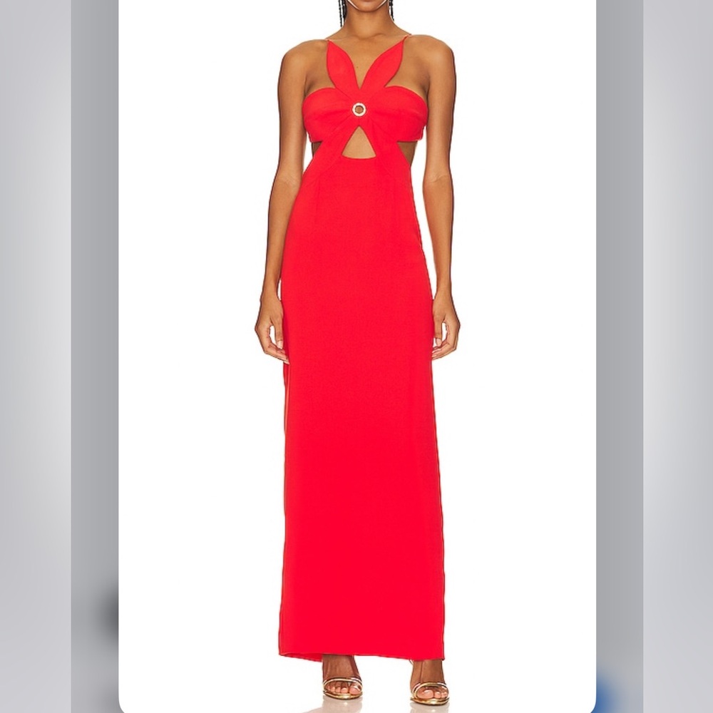 Ronny Kobo Collection Red Halter Gown